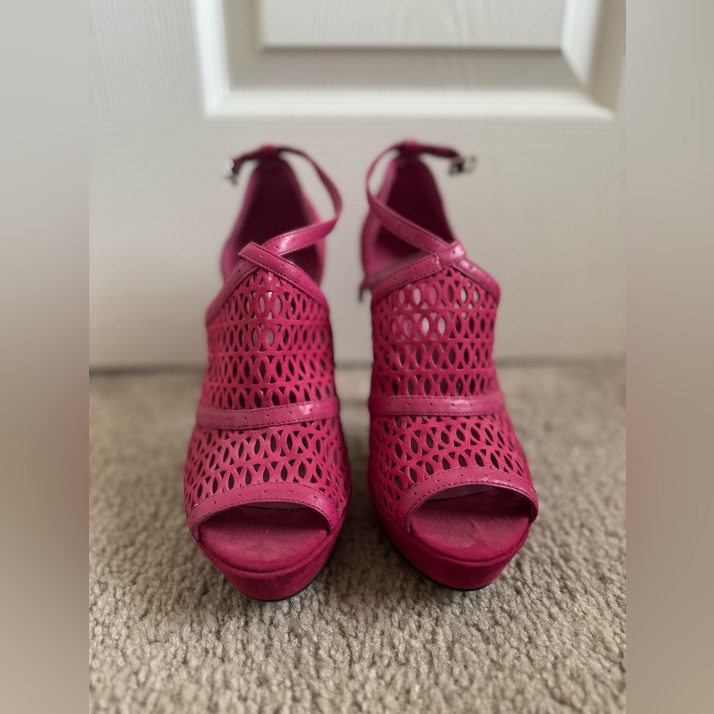 Pink Women's Peep-Toe Heels